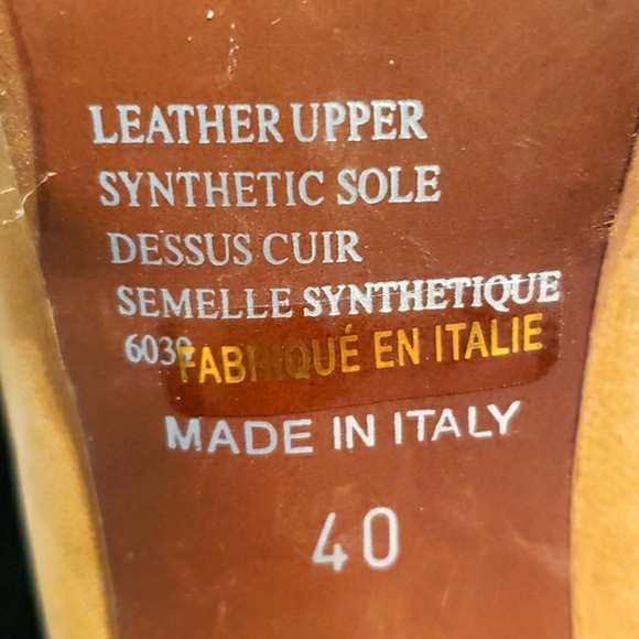 Milen Tall Leather Carmel Mesh Slouch Ankle Boots Made In Italy Woman Size 40 - Picture 5 of 5